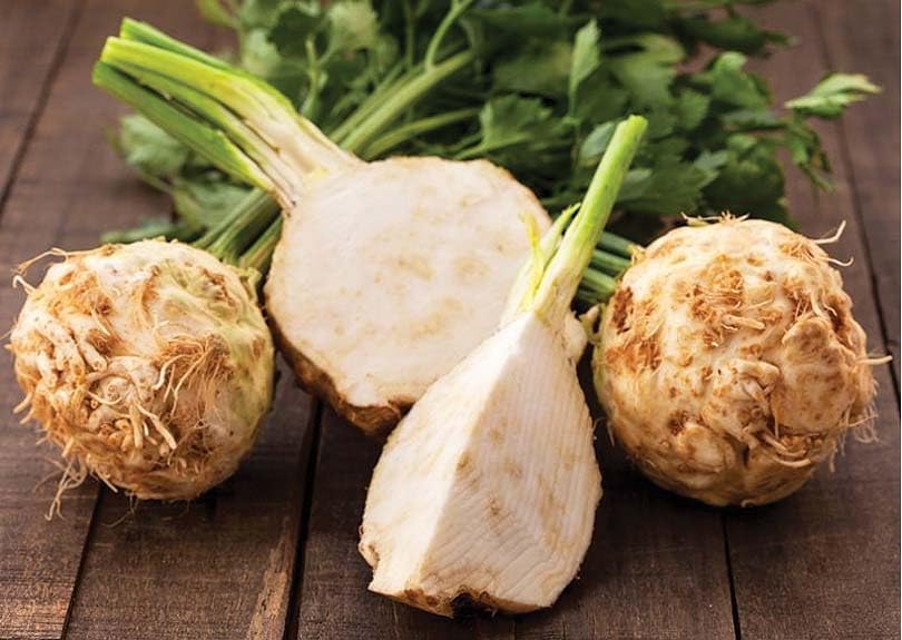 An image of the plant grown with seed for Heirloom Celeriac Seeds - Mild Flavor with a Hint of Celery and Parsley, Perfect for Roasting, Salads, and Mashes, Non-GMO & Hardy