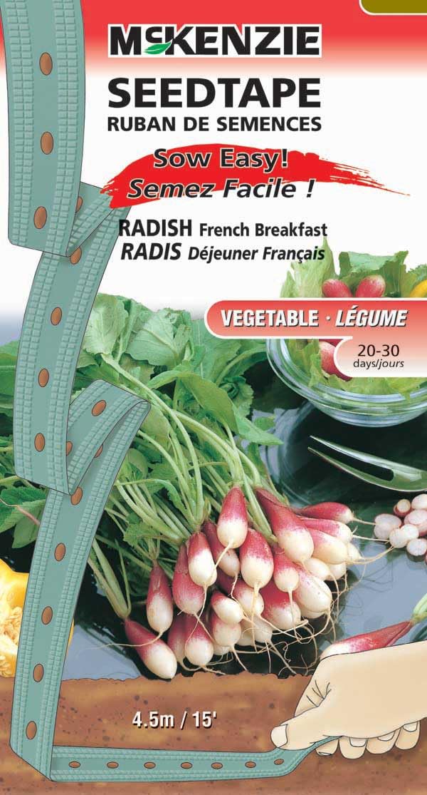 An image of the plant grown with seed for French Breakfast Radish Seed Tape - Tender & Mild Early Maturing Variety, Perfect for Salads and Garnishes, Easy to Plant & Space, Non-GMO